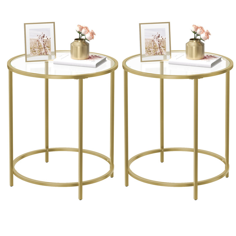 Doynton Glass End Table, Gold