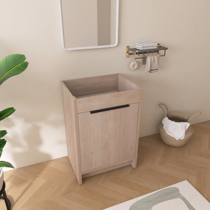 24" Freestanding Bathroom Only Vanity without Top, 24