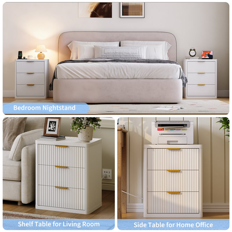 49.8cm W 3 - Drawer Chest of Drawers, White