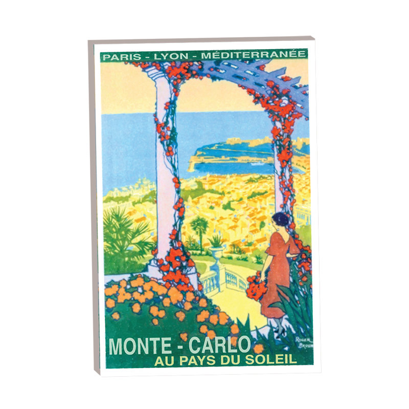 Affiche vintage de voyage Monte Carlo 24 x 36