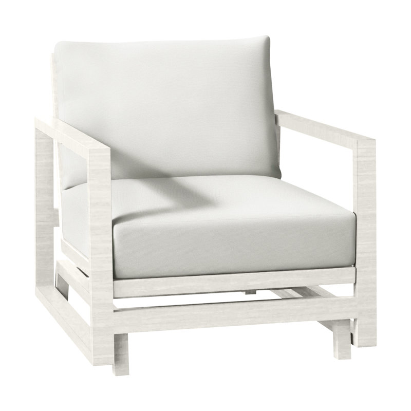 Avondale Patio Lounge Chair with Cushions, Welt + Standard Fill, Arbor Chambray, Chalk