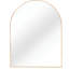 Miroir mural de salle de bain arqué en métal doré 30 po x 36 po - Verre HD de 4 mm, aluminium rouillé, crochets renforcés en aluminium, installation incluse
