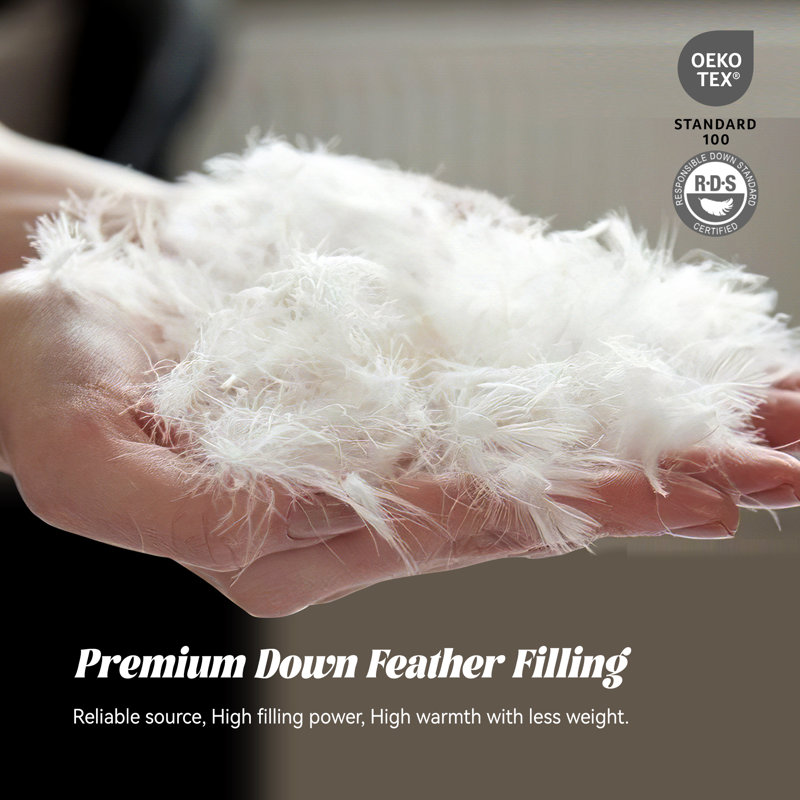 Ultra Soft and Breathable All Seasons Feather Down Comforter Duvet Insert, King