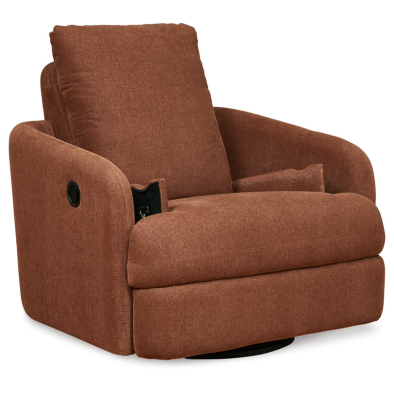 Gwenevere Upholstered Recliner, Orange Polyester