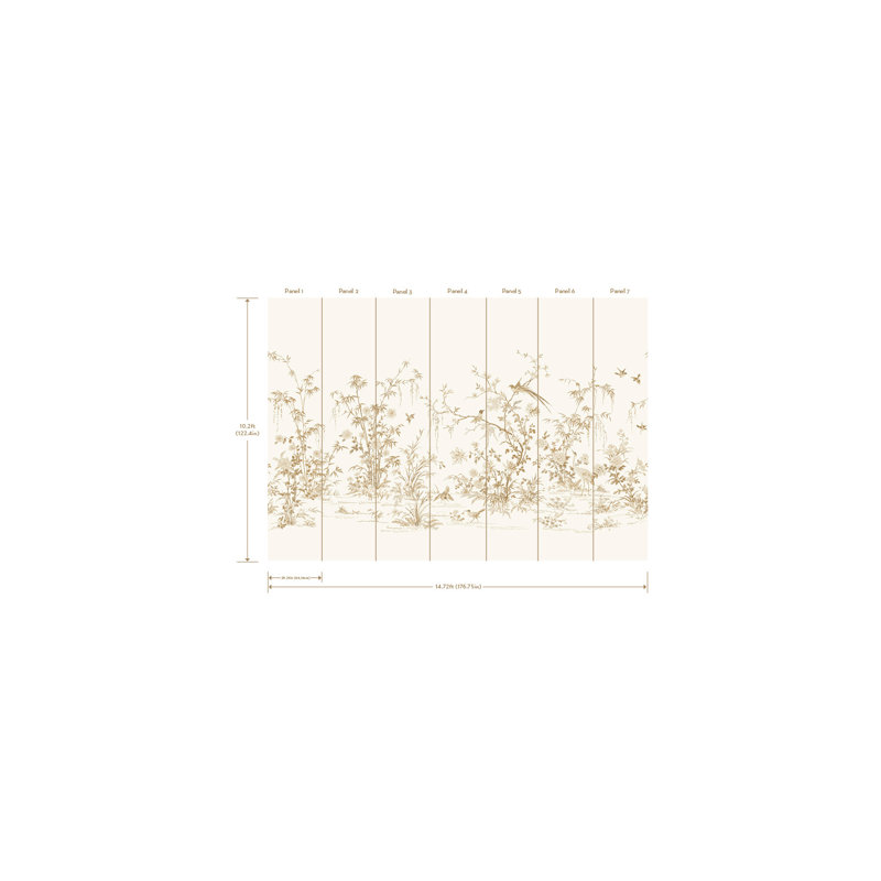 Rouleau de papier peint lisse à fleurs 10,2 pi 176,75 po, Blanc
