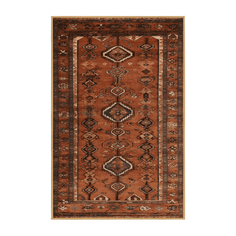 Tapis brun lavable à la machine, Tapis de couloir 2 pi x 4 pi