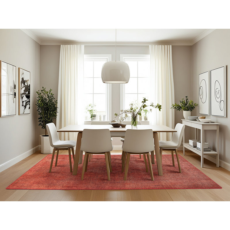Rouge Tapis décoratif, Rectangle 7 pi x 10 pi