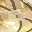Ventilateur de plafond 20 po en verre pétale moderne avec lumière, moteur à courant continu réversible à 6 vitesses et télécommande