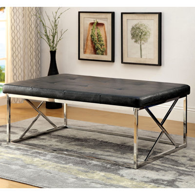 Adaisha Faux Leather Upholstered Bench