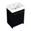 Ensemble de meuble-lavabo autoportant 24 po avec lavabo en résine Rownan, avec porte à fermeture douce, ensemble KD