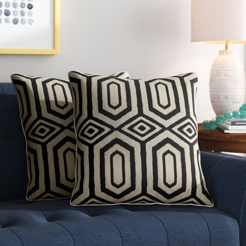 Geometric Feather Throw Pillow