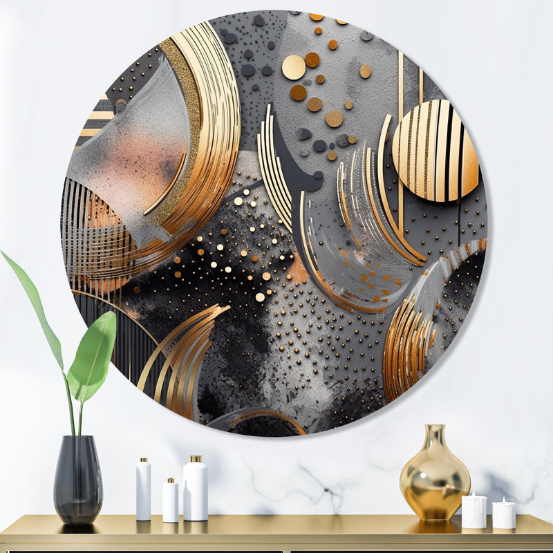 Soft Colors Marble Abstract III - Abstract Round Metal Wall Decor, 36" H x 36" W x 1" D