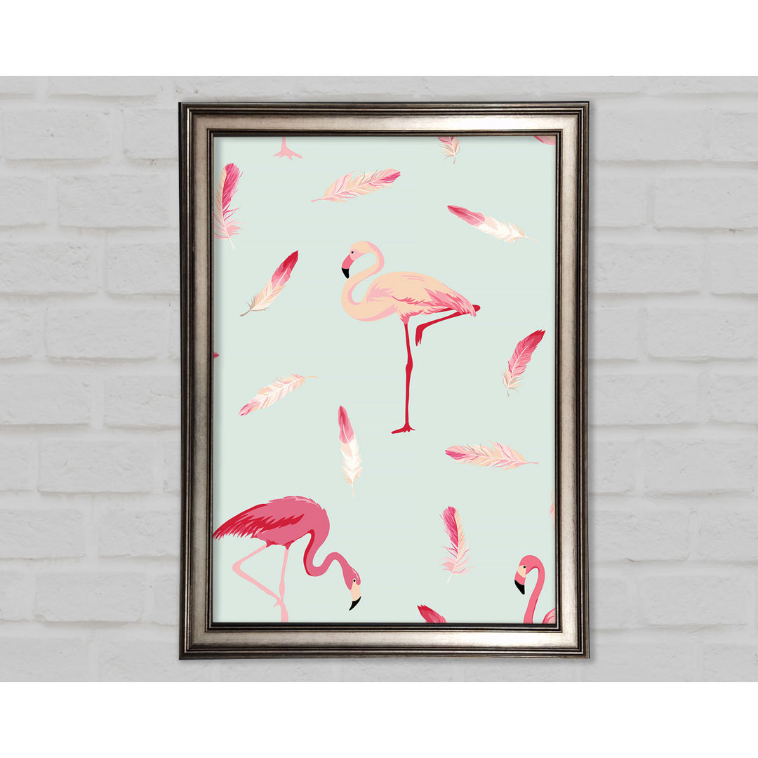 Rosa Flamingo Federn - Druck