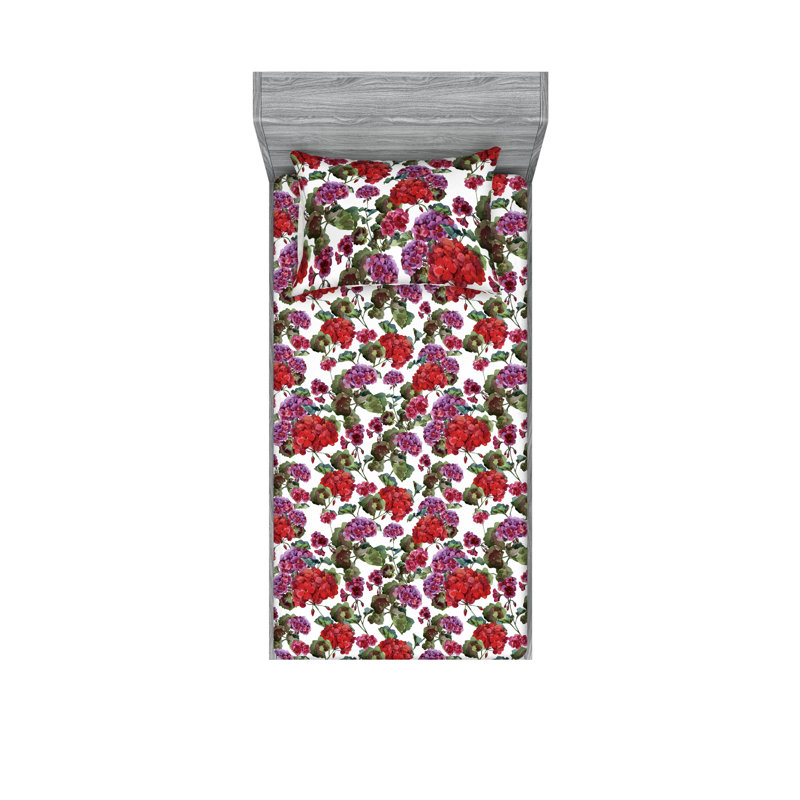 Drap-housse et taie décorative Ambesonne, Ensemble de draps pour lit simple avec 1 taie d'or