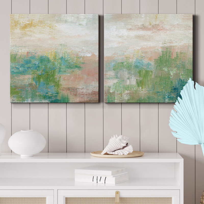 «Sea Foam I», ensemble de 2 reproductions d'art sur toile tendue, H 10 po x l 10 po x P 1 po