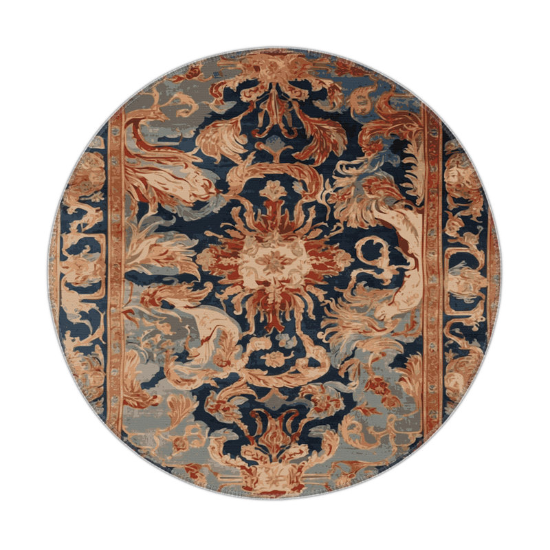 Tapis d'intérieur et d'extérieur brun français, Rond 5 pi