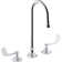 Triton Bowe 0.5 GPM Widespread Bathroom Sink Faucet with Aerated Flow, Gooseneck Spout and Wristblade Handles, Drain Not Included