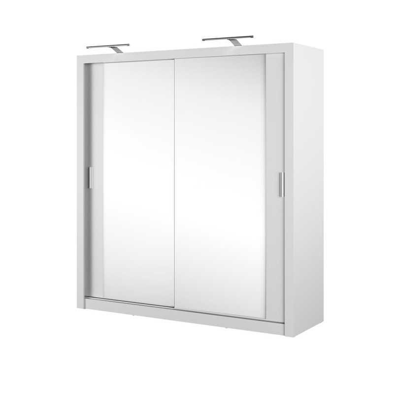 Benkley 2 Door Manufactured Wood Wardrobe, Matte White