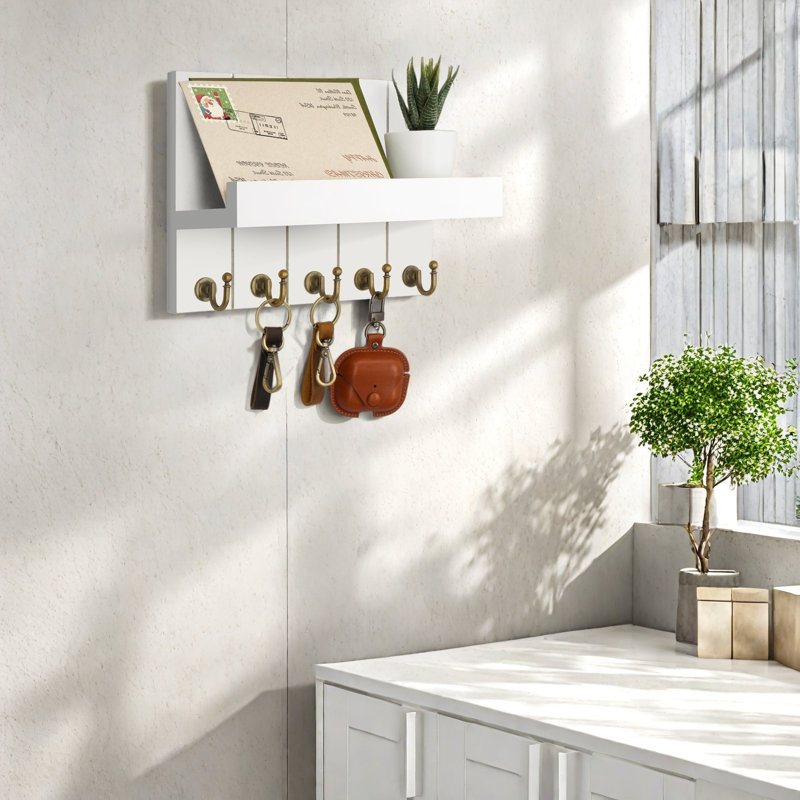 Porte-clé décoratif pour mur, Blanc