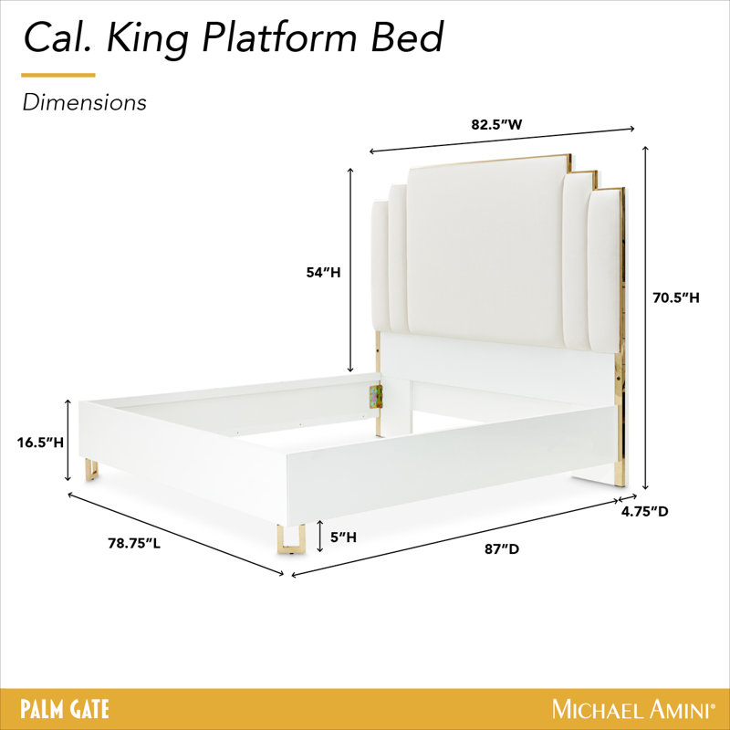 Palm Gate Upholstered Standard Bed, California King