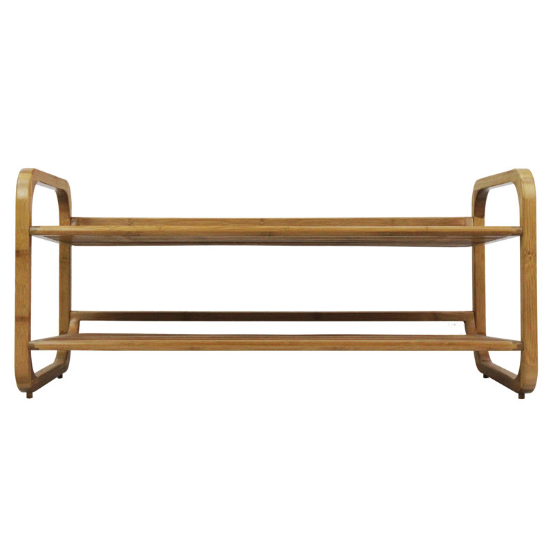 Natural Bamboo 2-Tier Stackable Shoe Rack