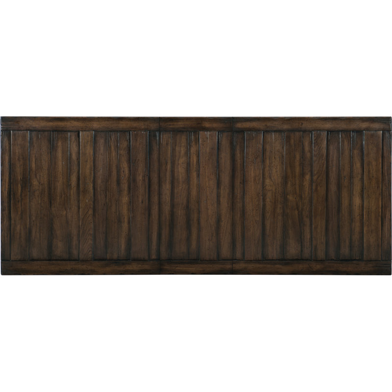 Dark Wood Extendable Trestle Dining Table with Leaves