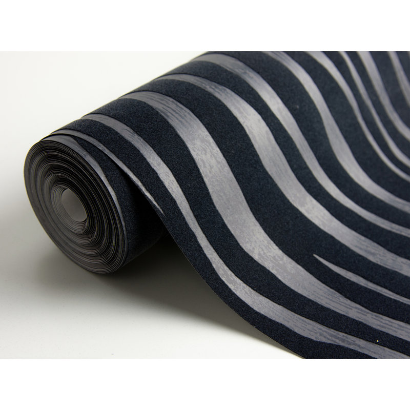 Rouleau de papier peint floqué L 33 pi x l 20,5 po Zebra, Noir