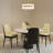 Set Of 4 Modern Pu Leather Dining Chairs With Black Metal Legs And Upholstery-534018403