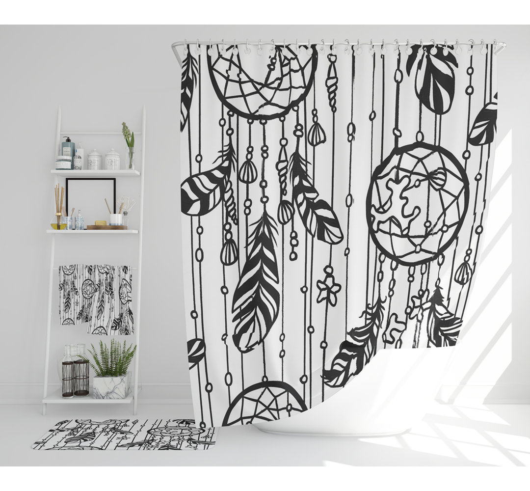 Neketa Polyester Shower Curtain Set