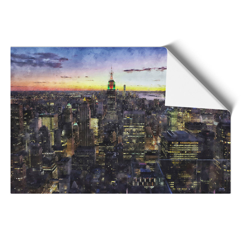 New York Skyline Painting - Frameless Print, 30cm H x 42cm W x 0.1cm D
