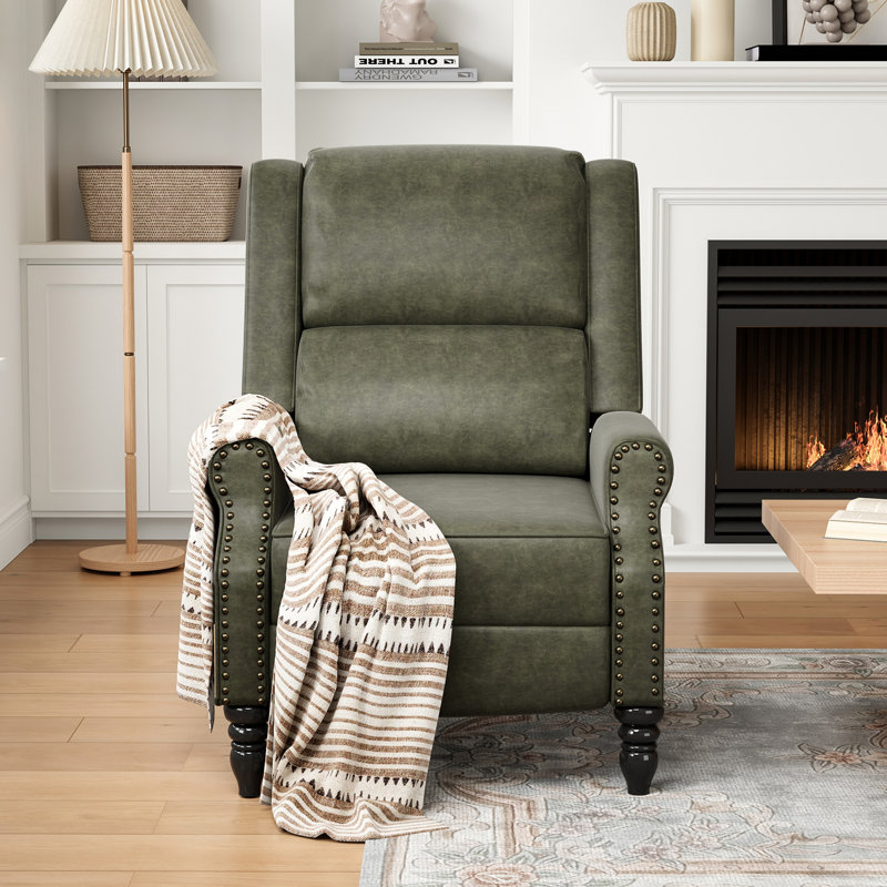 Cuerdas Recliner, Green Faux Leather