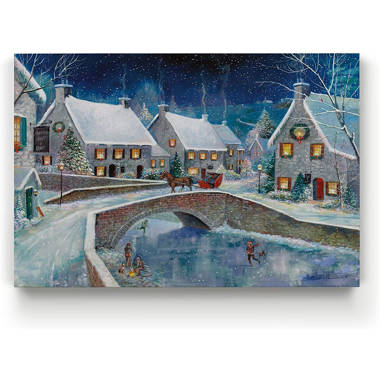 Christmas Cottage I - Canvas Print Wall Art by Nicky Boehme (styles > Decorative Art > Holiday Décor > Christmas art) - 8x12 in