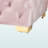 Monice Button Tufted Ottoman Bench in Light Pink Fabric & Gold Finish, 16.2" H X 47.74" W X 20.3" D