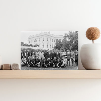 President Coolidge & The World's Champion Washington Baseball Team, On Visit To The White House, Washington D.C., Sept. 2, 1924 Vintage Architectur...