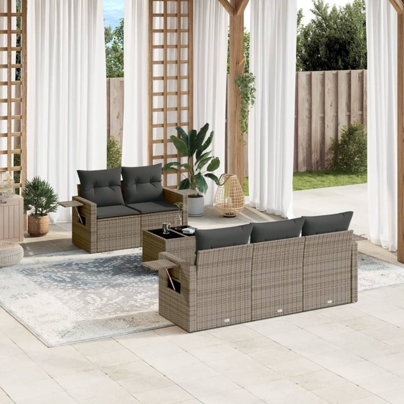  Ensemble de canapé de jardin gris
