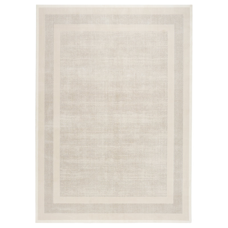 Abstract Machine Made Area Rug, Ivory Taupe, Rectangle 119 x 180 cm