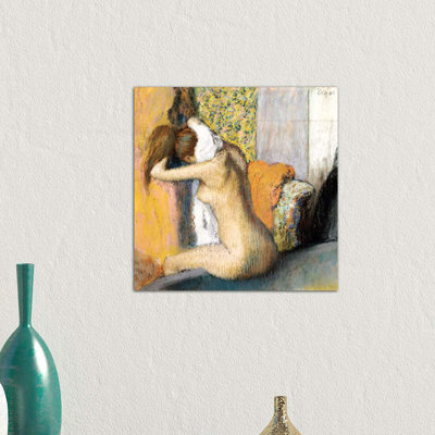After The Bath, Woman Drying Her Neck, 1898 by Edgar Degas - Wrapped Canvas Painting