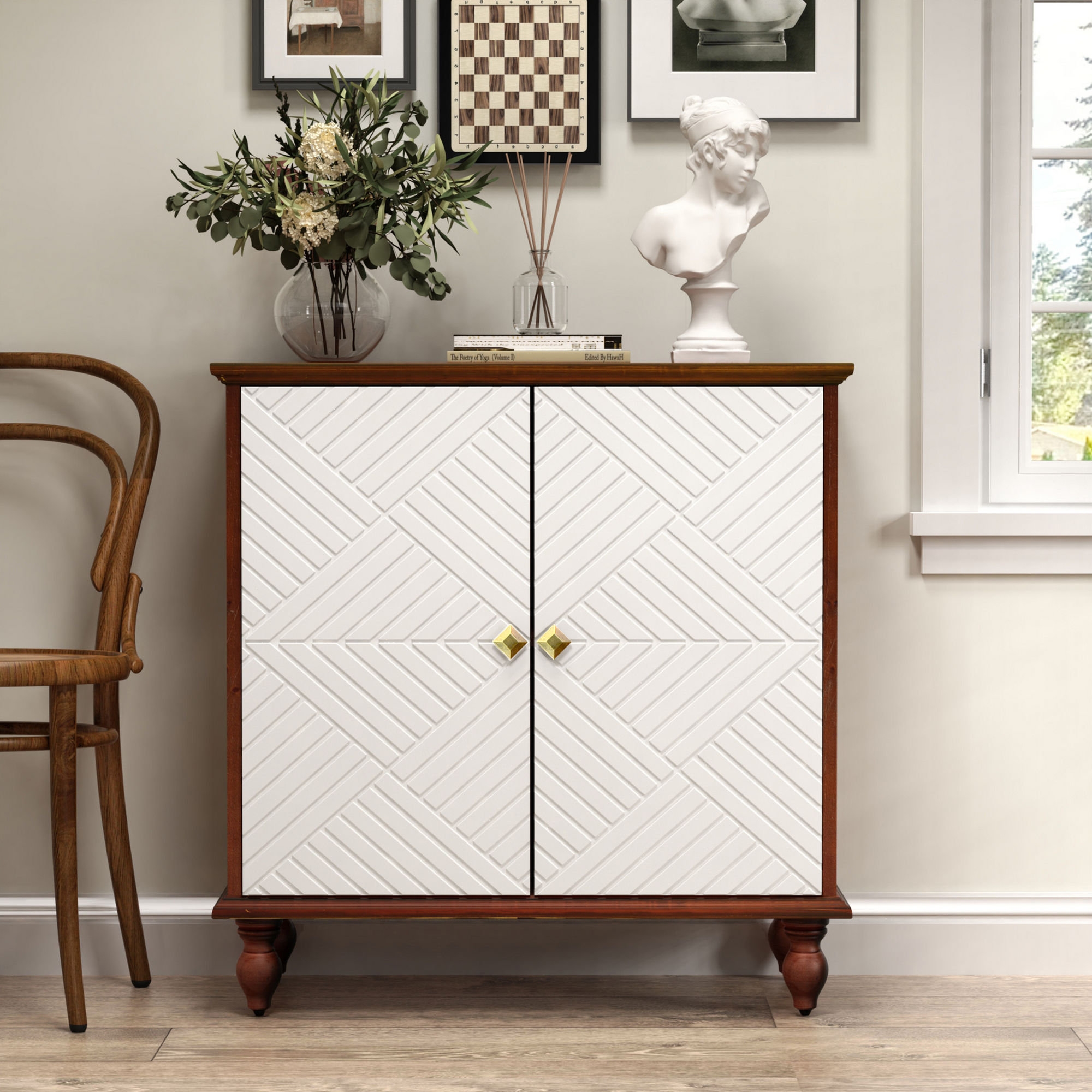 Alcott Hill® Catrinel Solid Wood Accent Cabinet & Reviews | Wayfair