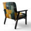 Cubism Geometric Plains II - Fauteuil rembourré moderne, fauteuil d'appoint Modern Cubism