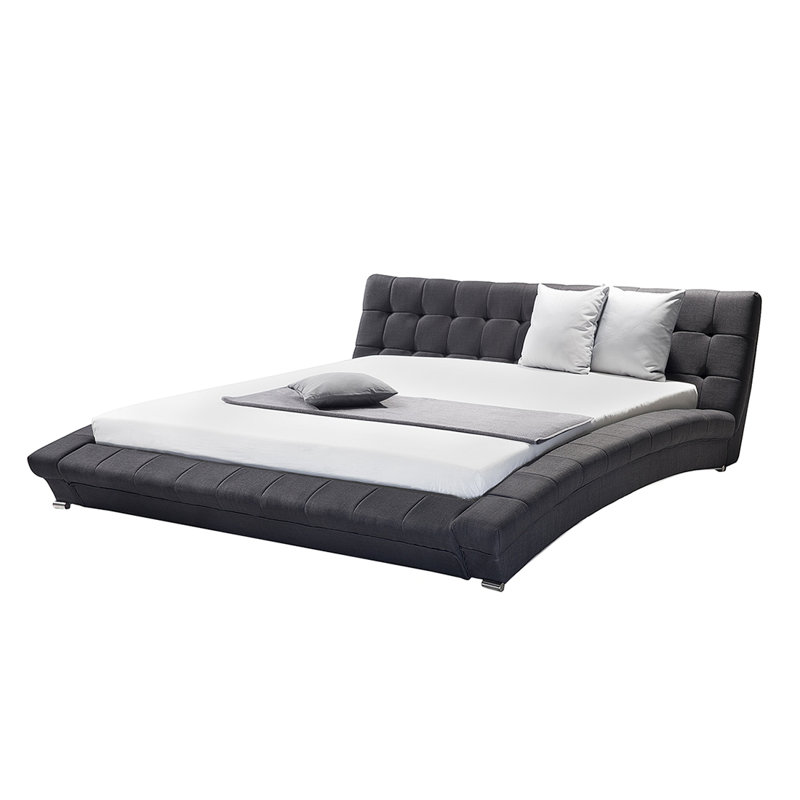 Upholstered Bed, Black/Anthracite, Super King (6')