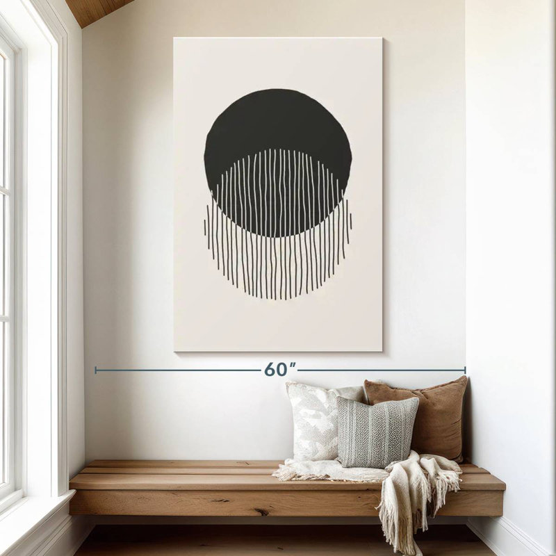 Avery Black Circles Abstract, 51" H x 34" W