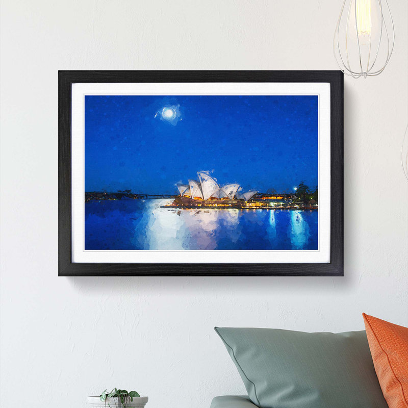 Sydney Opera House in Abstract - Framed Print, Black Framed, 48cm H x 65cm W x 2cm D