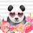 Panda with Heart-Shaped Glasses Rug | White Round Outdoor Decor