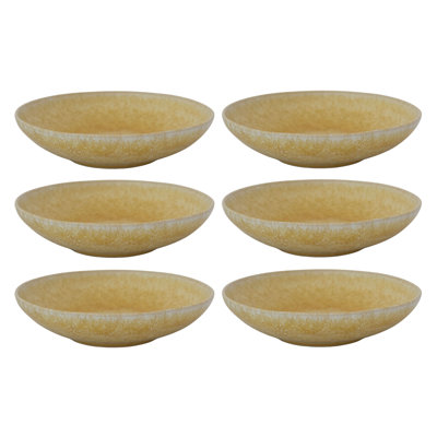Stoneware Low Bowls, Reactive Glaze