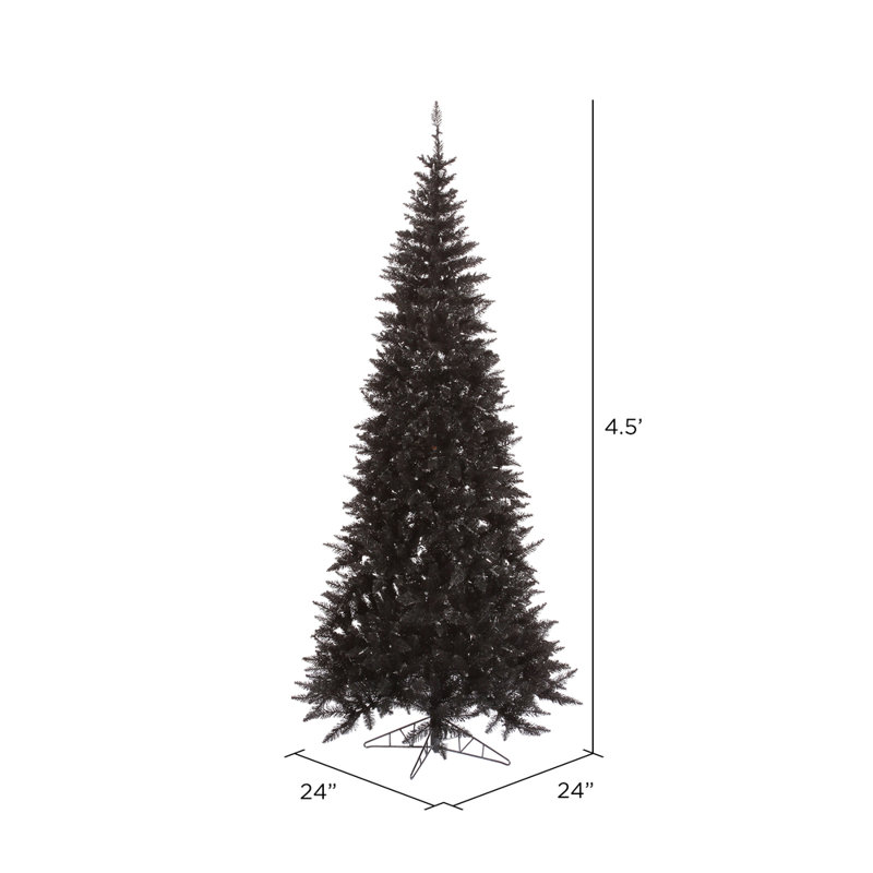 Black Fir Slim Artificial Christmas Tree, 4.5' H, Not Pre-Lit