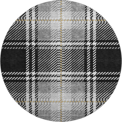 Premium Machine Washable Prisco Black Rug