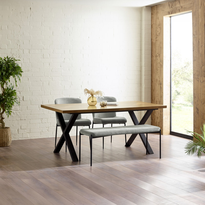 Fabric Upholstered Bench, Grey