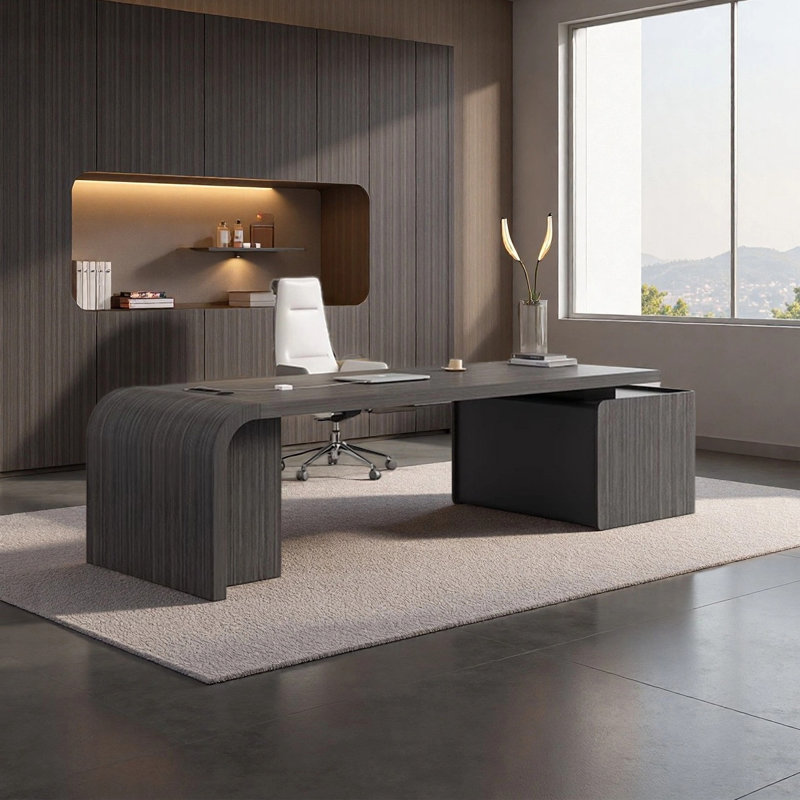 High-end light luxury office desk, 29.53" H x 70.87" W x 31.5" D