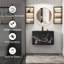 Meuble-lavabo mural simple et moderne de 76 cm (30 po) avec comptoir, robinet et drain intégrés, armoire de salle de bain suspendue peinte, tiroirs à fermeture douce, certifié EPA