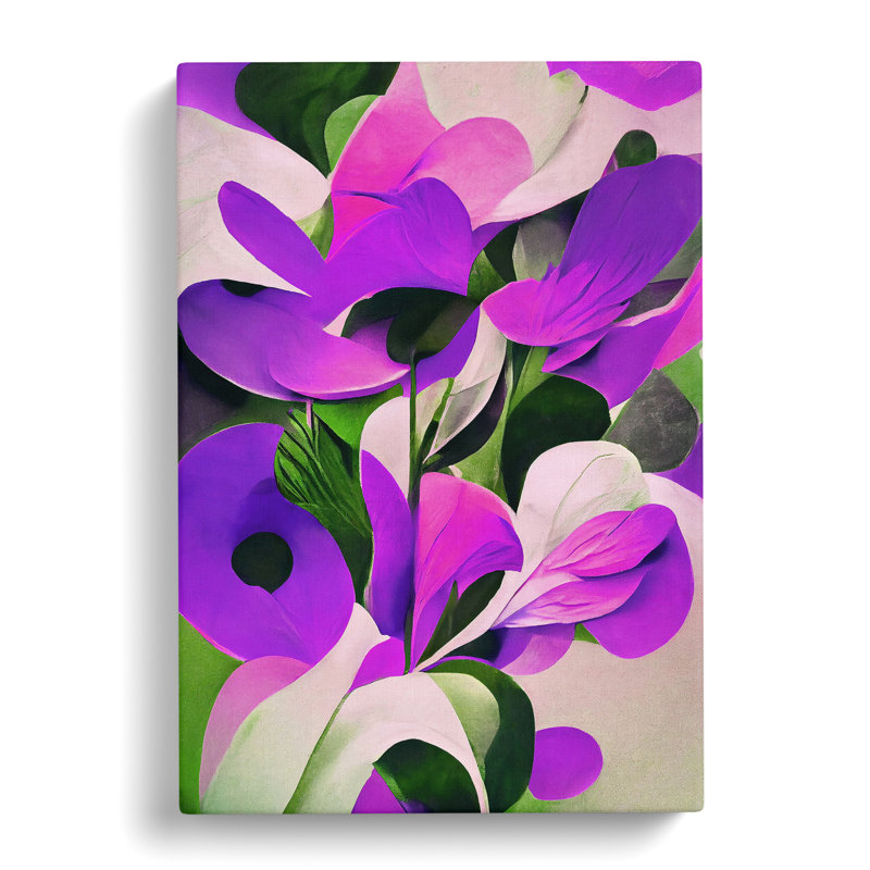 Abstract Floral Painting No.5 - Wrapped Canvas, 50cm H x 35cm W x 3cm D